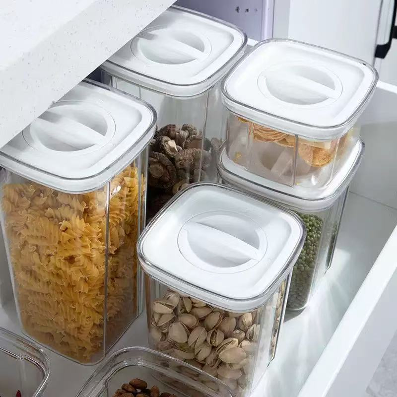Transparent, Airtight Kitchen Refrigerator, Tableware Compartment, Organization of Rice and Grain Plastic Food Storage Containers, Boxed, Boxed with Lid
