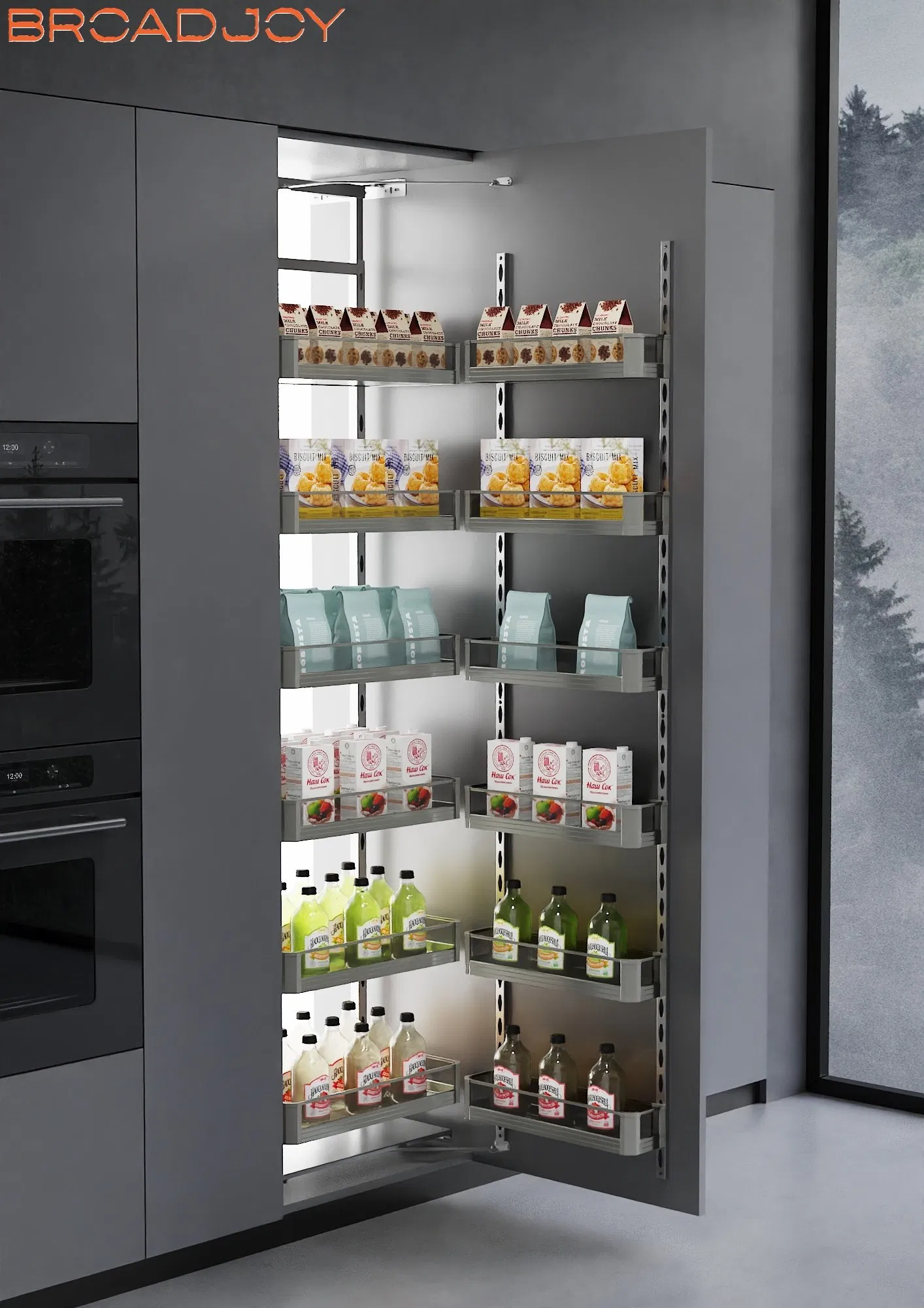 Kitchen Hardware High Organization Shelf Cabinet Holder Sauce Storage Corner Rack Stainless Steel Drawer Mesh Shelfing High Pantry Unit Basket