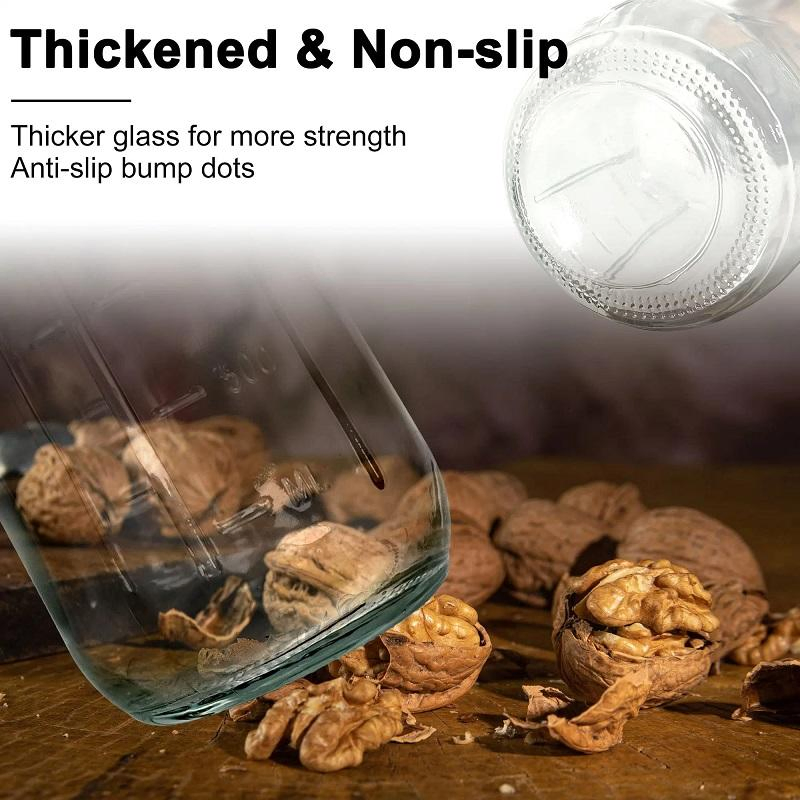 Good Seller Durable Sealed Reusable Glass Wide Mouth Flip Cap Lid and Pour Spout Airtight Food Storage