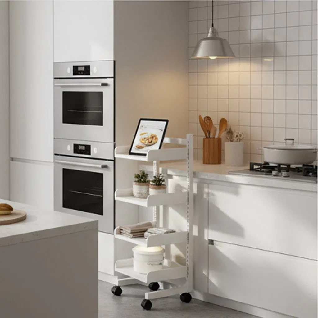 Factory Multi-Tier Multiple Colors Available Kitchen Cookware Shelf Tools Panssaucepans Storage Organization Floor-to-Floor Cart Racks