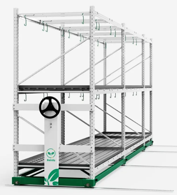 Reinfa High-Capacity Multi-Tier Plant Shelf System, Mobile &amp; Durable for Commercial Farming