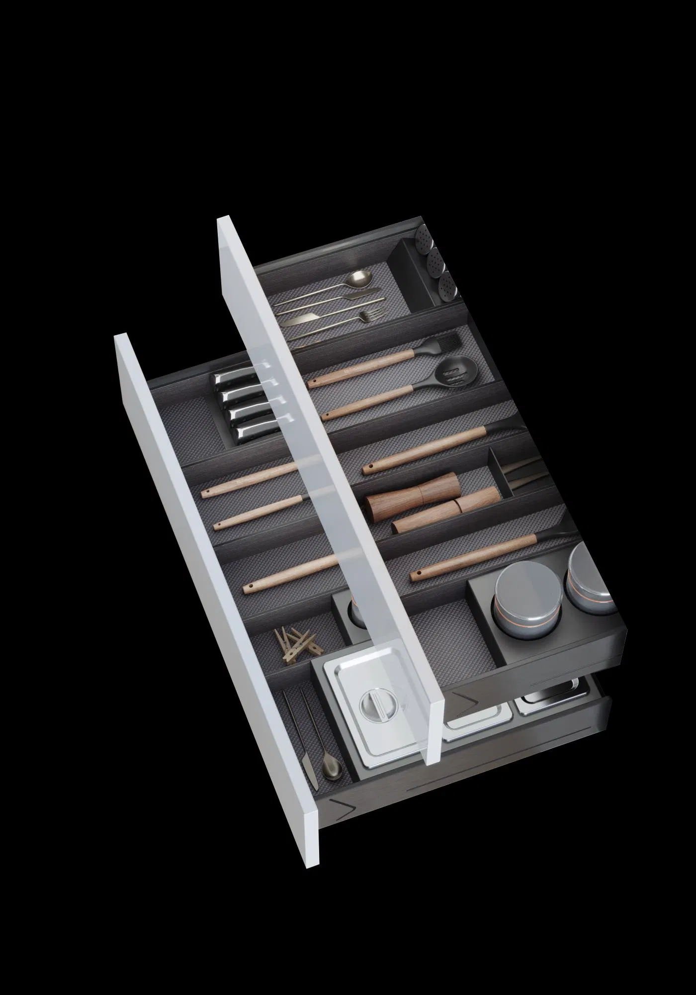 Modular Drawer Partition System for Kitchen Organization