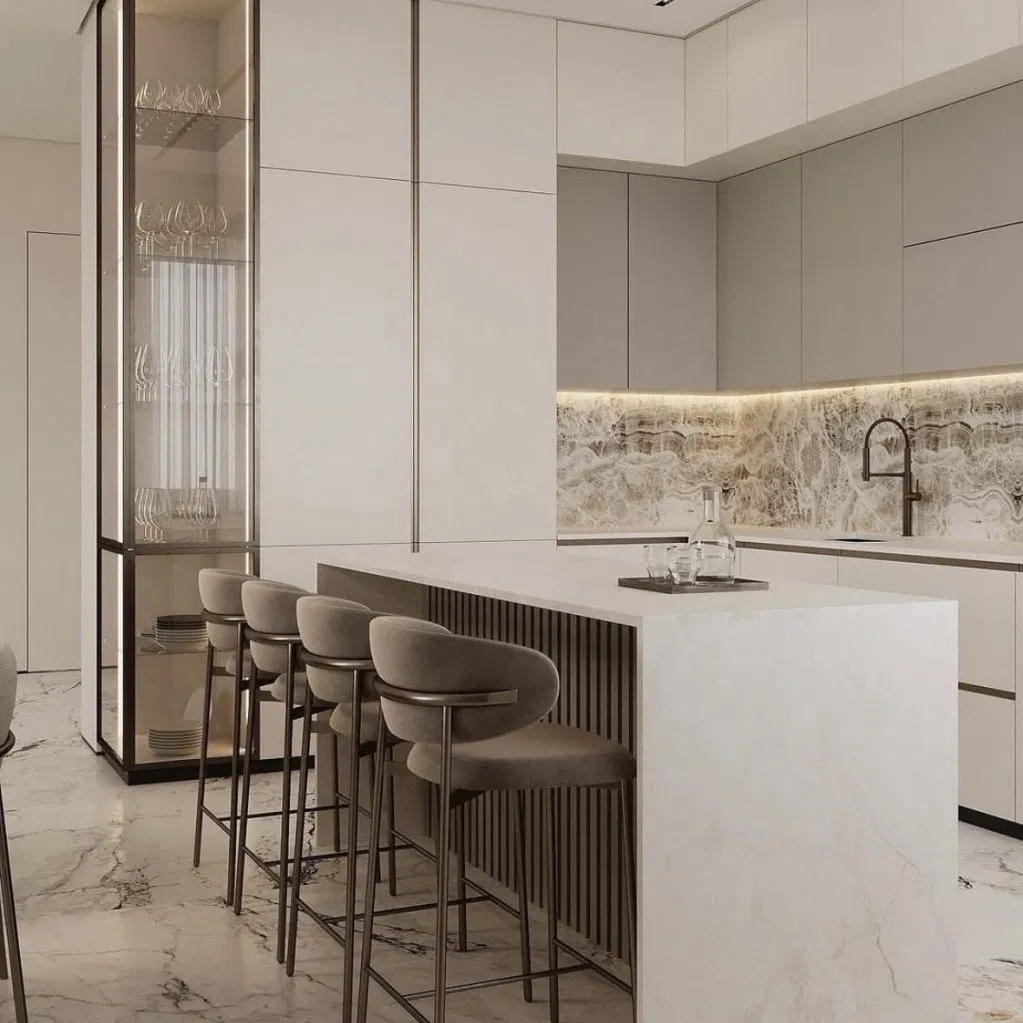 Plywood Low MOQ Modern Custom Kitchen Cabinets for Home