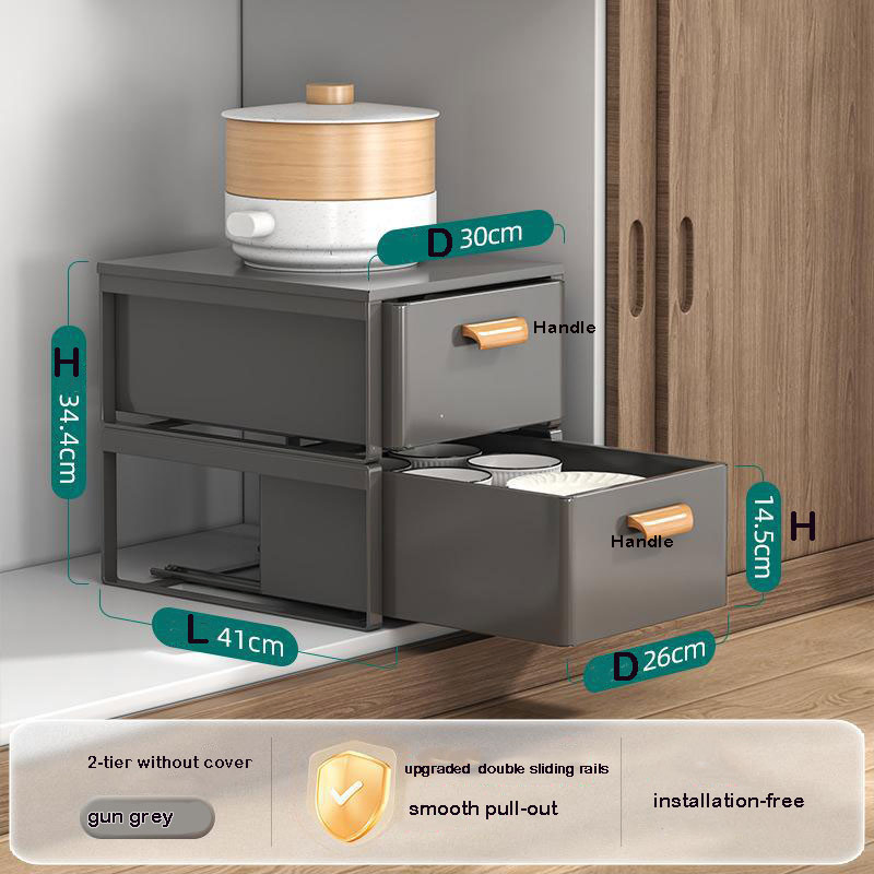 Drawer Type Storage Box for Kitchen Utensils and Spices