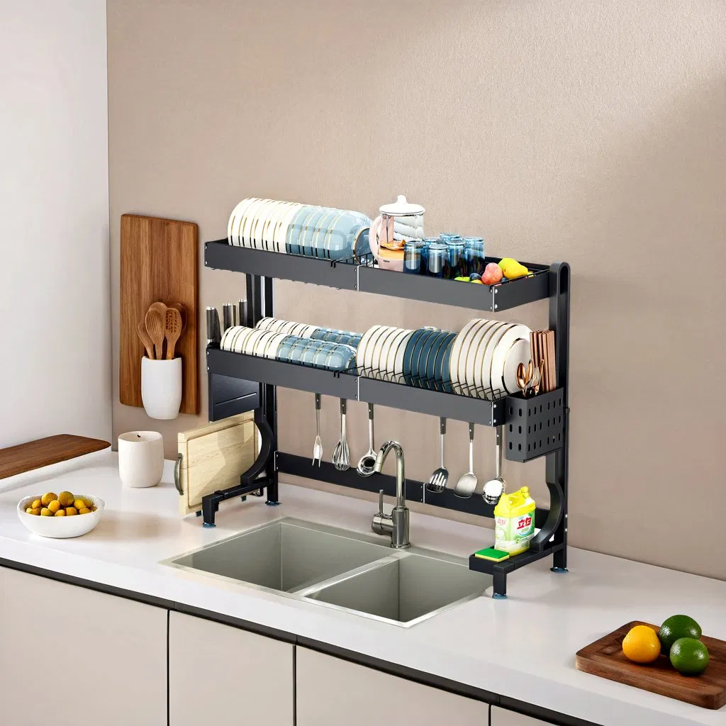 201 Baking Paint Telescopic Over-Sink Storage System Kitchen Utensils &amp; Cookware Utensil Organization Dish Rack Drainer