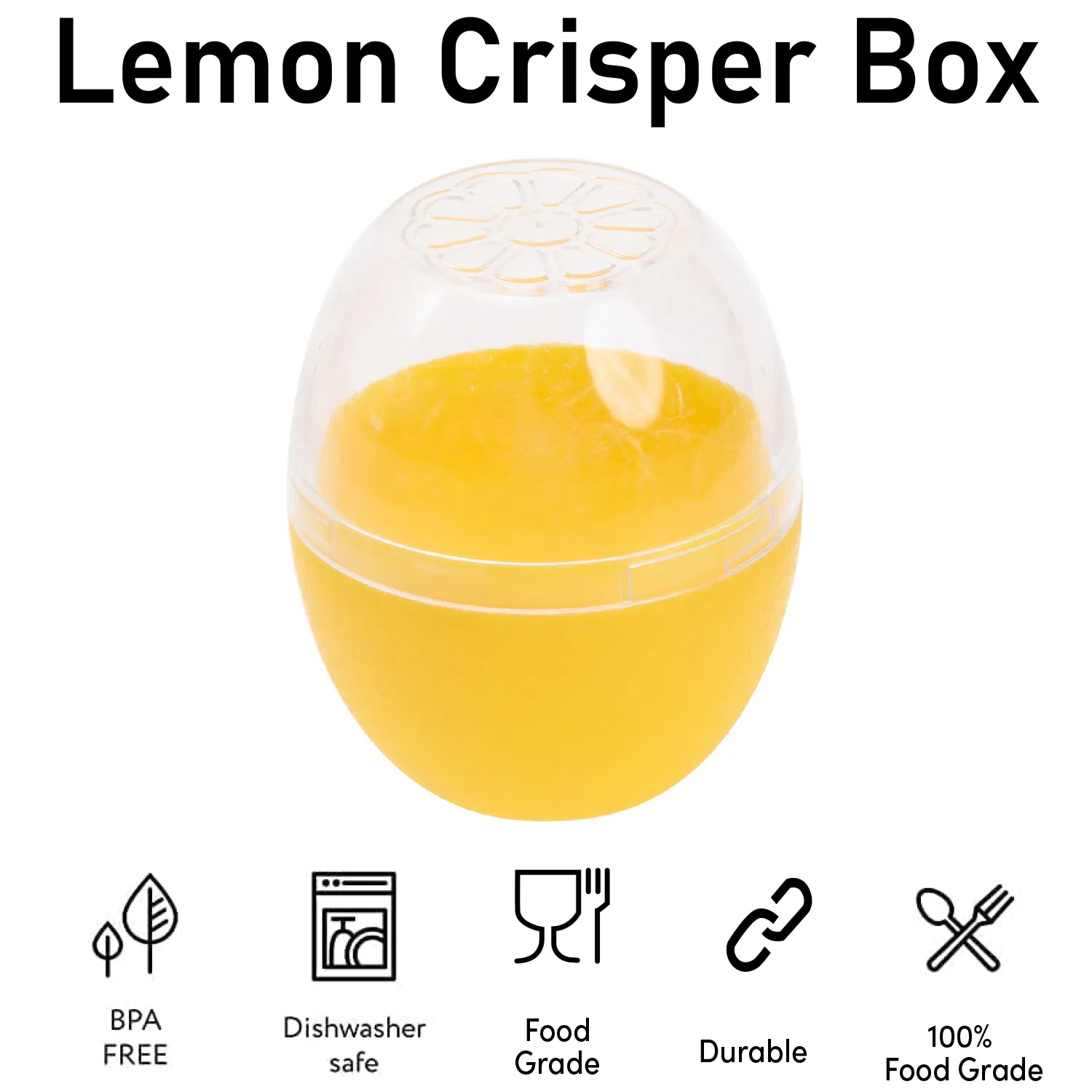 Lemon Crisper Box Fruit and Vegetable Storage Containers Refrigerator Box Storage Bowls Saver Holder Keeper