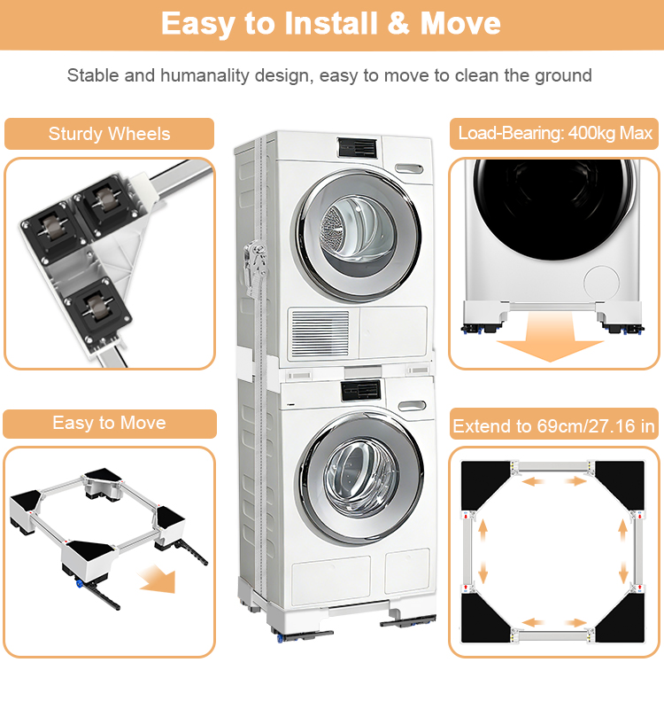 Eco-Friendly Storage Organization Stand for Wash Dryer Household Washing Machine Caster Holders