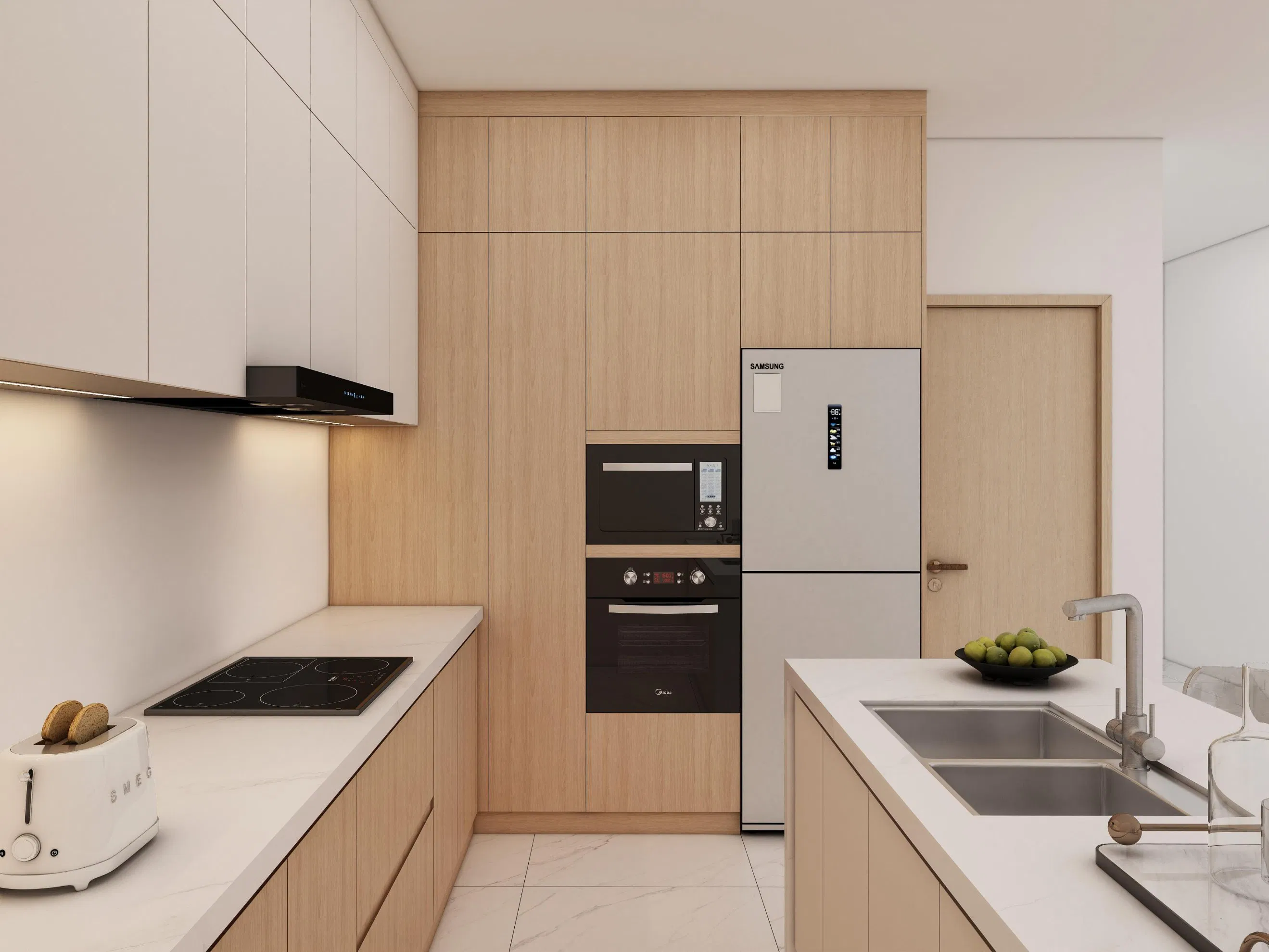 Simple Clean Deisgn Minimalist Modern Kitchen Cabinet Storage