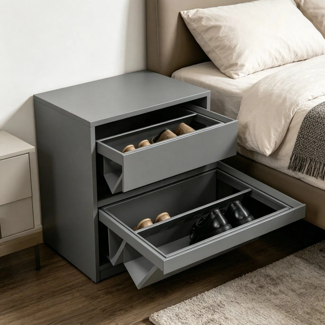 Pull out Wardrobe Shoe Rack Soft Close Cabinet Organizer