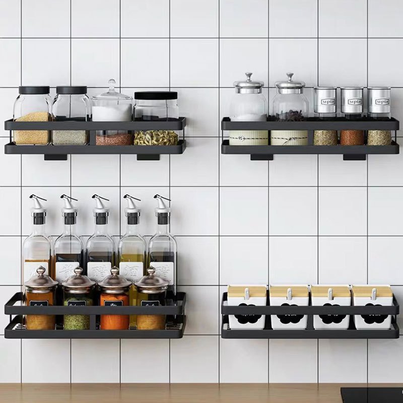 304/201 Stainless Steel Wall-Mounted Spice Rack - Drill-Free Kitchen Storage