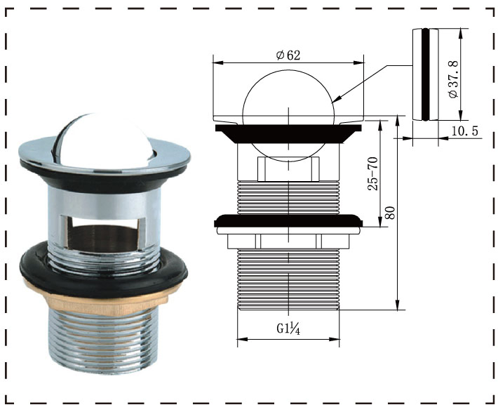 Factory Kitchen Bathroom Rotating Top Wash Basin Sink Overflow Drain Waste (BW1023)