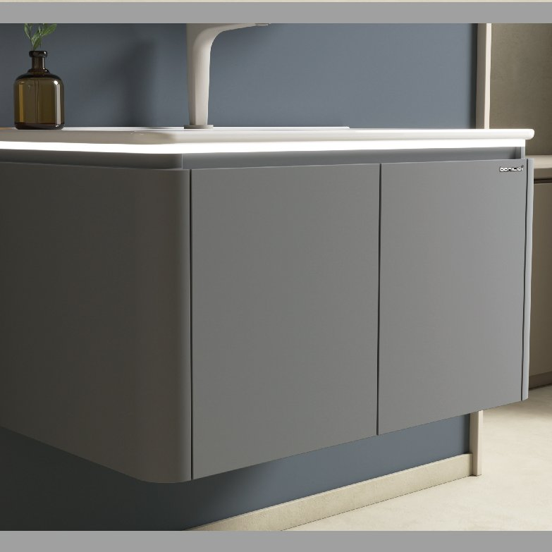 Bathroom Furniture 800mm Bathroom Accessories PVC LED Light Bathroom Cabinet