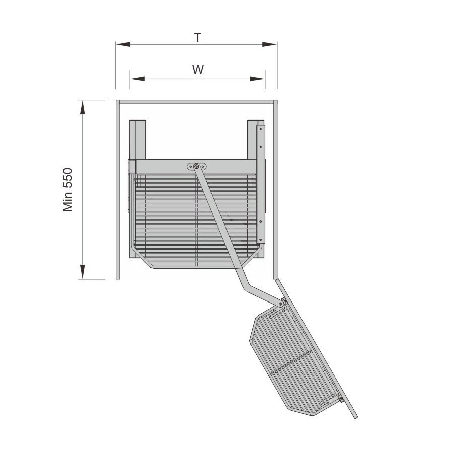 Aluminium Frame Tempered Glass Kitchen Storage Soft Close 2 Layers Pantry