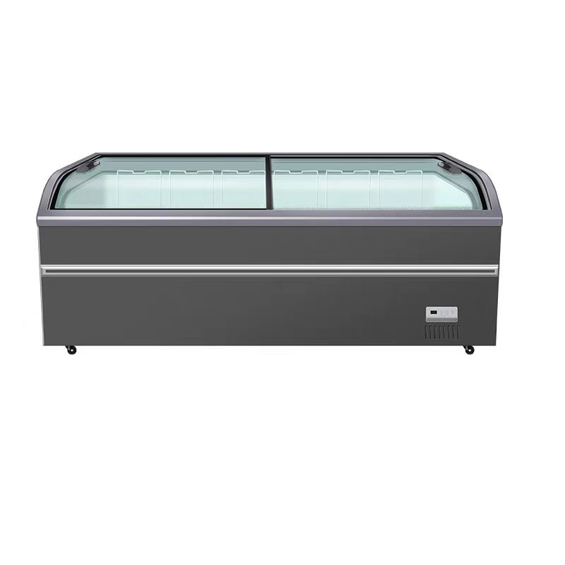 Modern Curved Kitchen Island with Elegant Storage Options