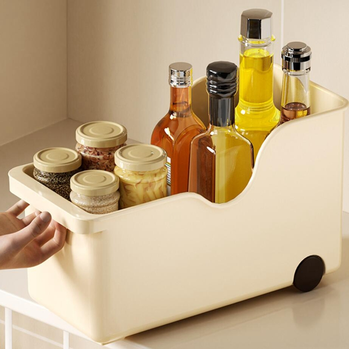 Roll out Organization Bins Pantry Under Sink Container with Wheels Handles