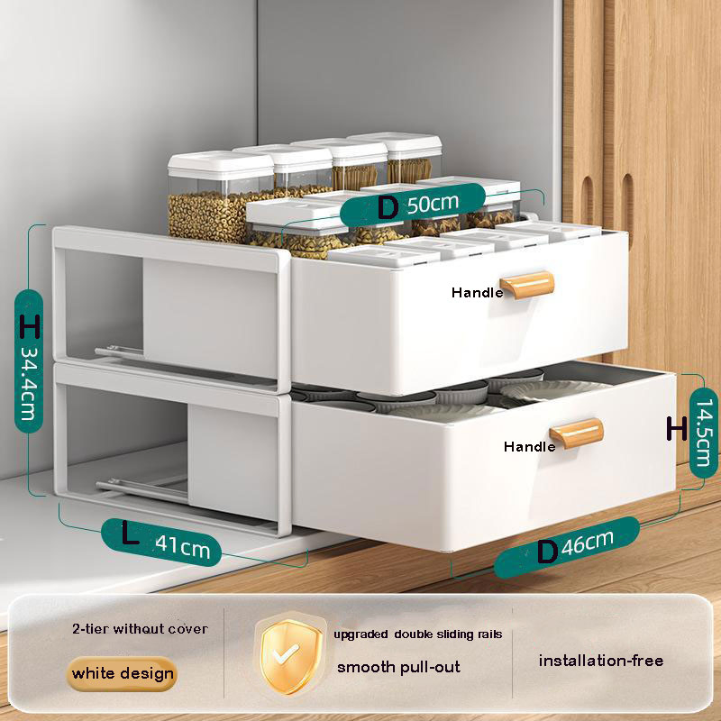 Versatile Cabinet Drawer Storage Solution with Slide-out Feature