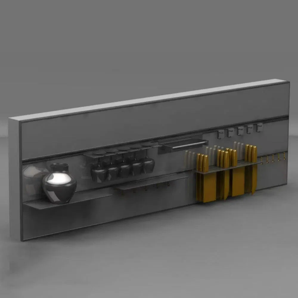 Not Easily Deformed Modular Minimalist Track Wall Shelving System for Storage Room