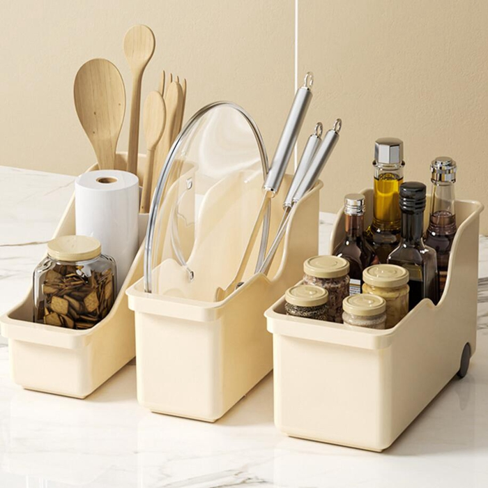 Roll out Organization Bins Pantry Under Sink Container with Wheels Handles