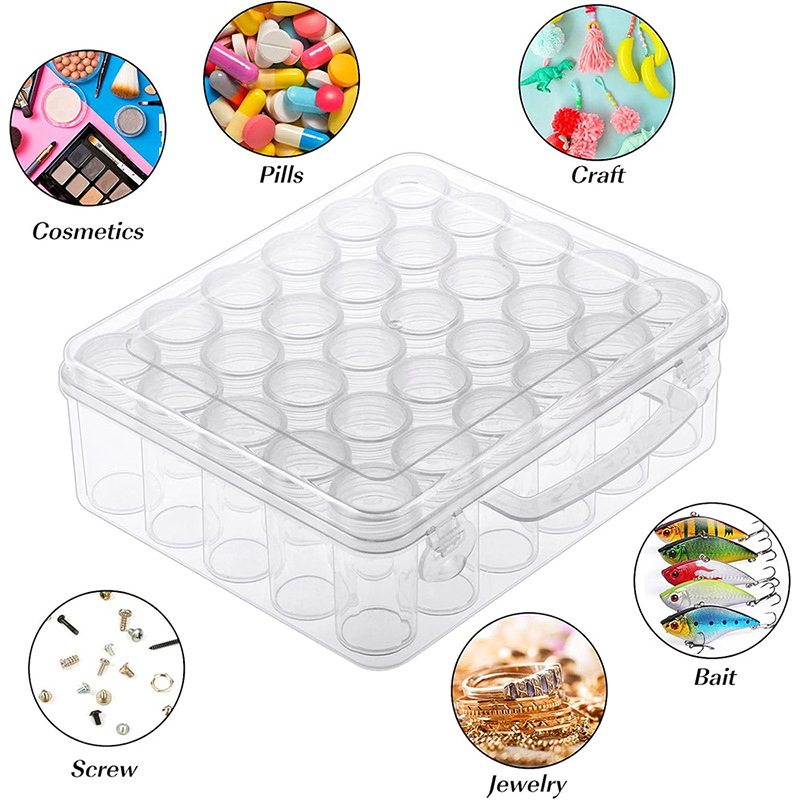 2025 Modern Transparent Plastic Diamond Painting Storage Box Hot Selling Small Multifunctional Sundries Spices Living Room