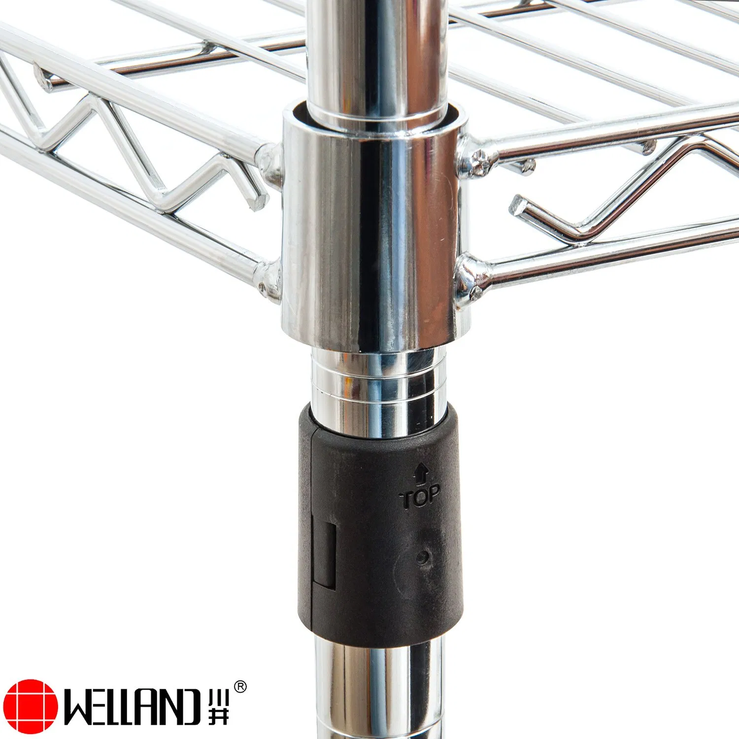 Metropolitan Storage Furniture Fastener Chrome Metal Wire Shelving Systems or Office or Library