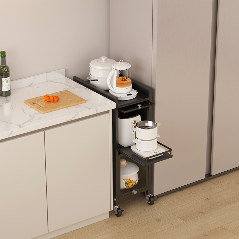 Functional Multi-Layer Optional Refrigerator Gapfloor Standing Storage Rack for Utensils and More