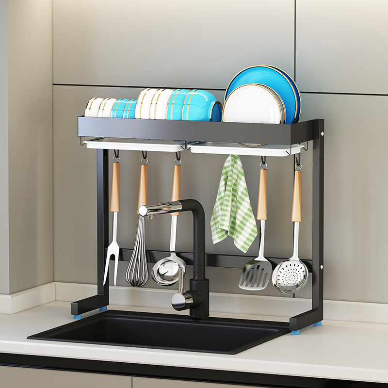 Premium Stainless Steel Over-Sink Dish Draining Rack for Efficient Kitchen Organization