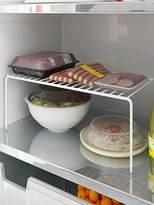 Kitchen Cabinet Shelf Organizer 2 Layers Wire Shelf Refrigerator Rack