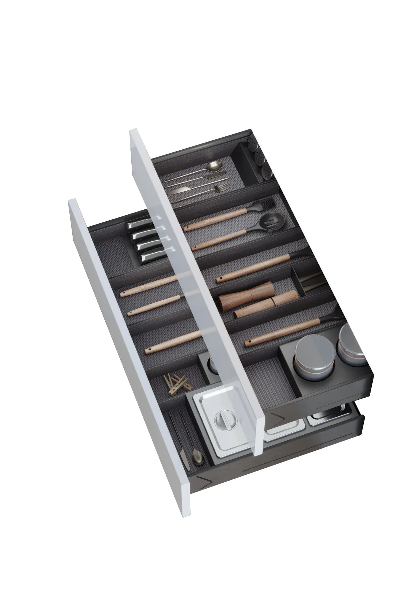 Modular Drawer Partition System for Kitchen Organization