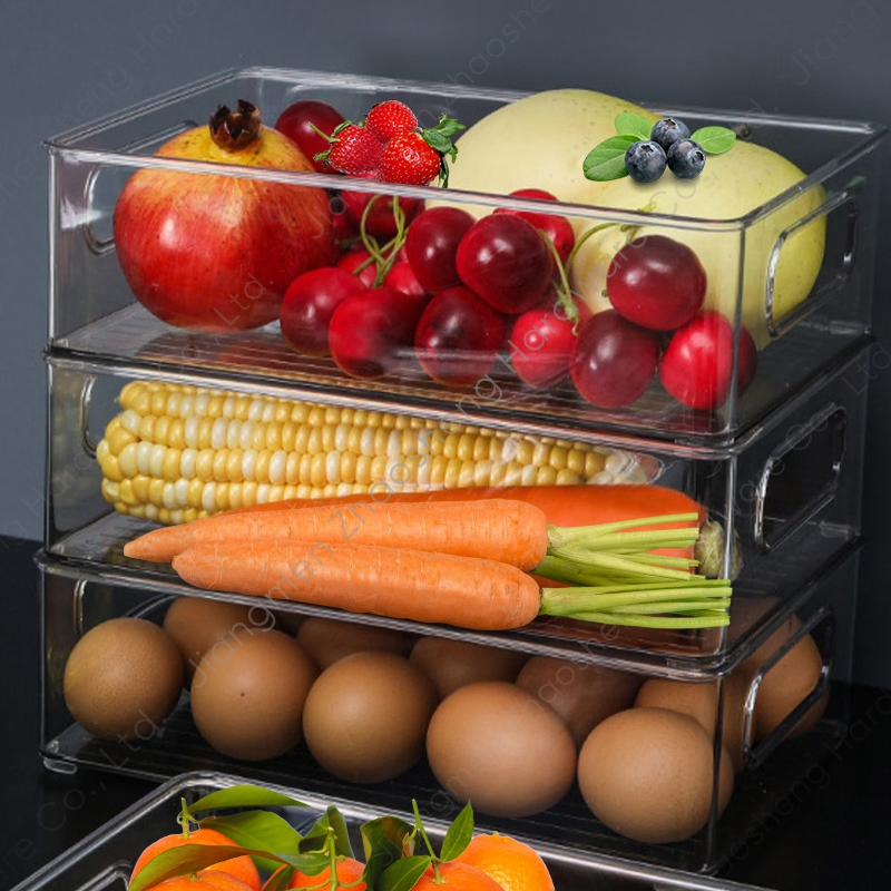 Plastic Drawer Organizer Refrigerator Organization Boxes Food Containers Storage Bins with Lids