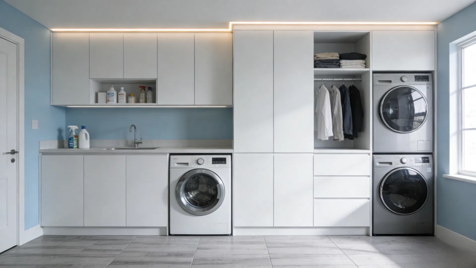 Modern Custom Laundry Cabinet