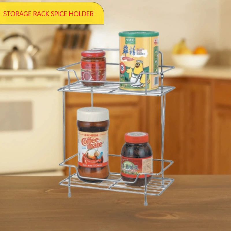 Pull-out Storage Shelf Stainless Steel Kitchen Rack for Spice &amp; Tableware