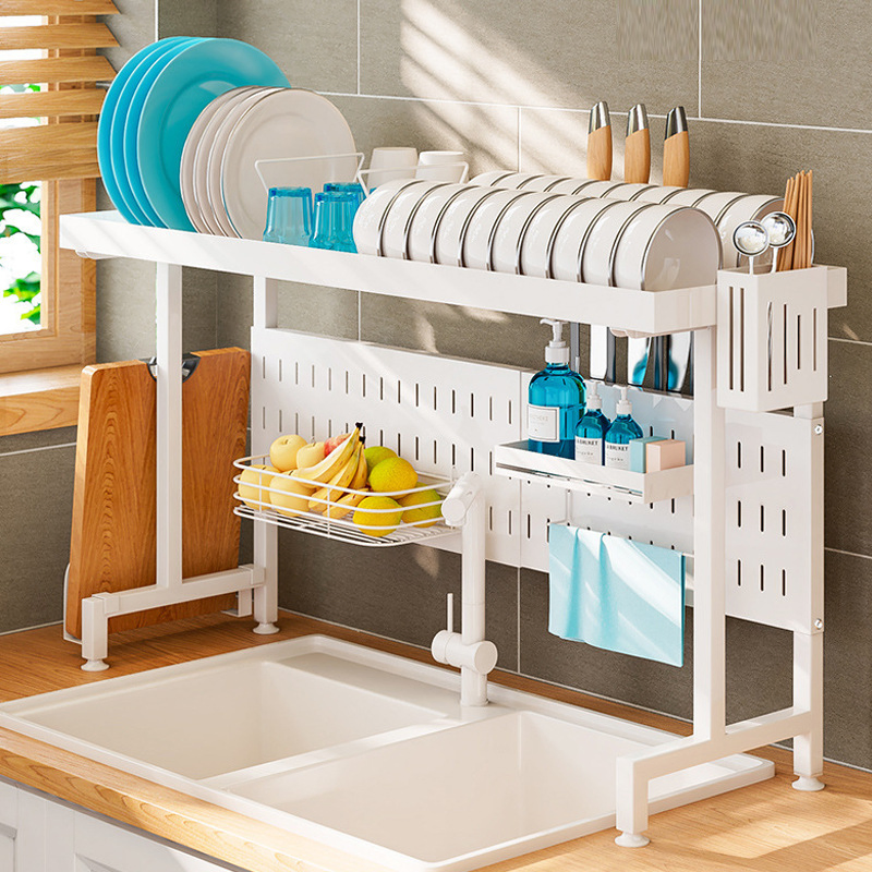 Adjustable Over Sink Dish Rack, Stainless Steel Storage