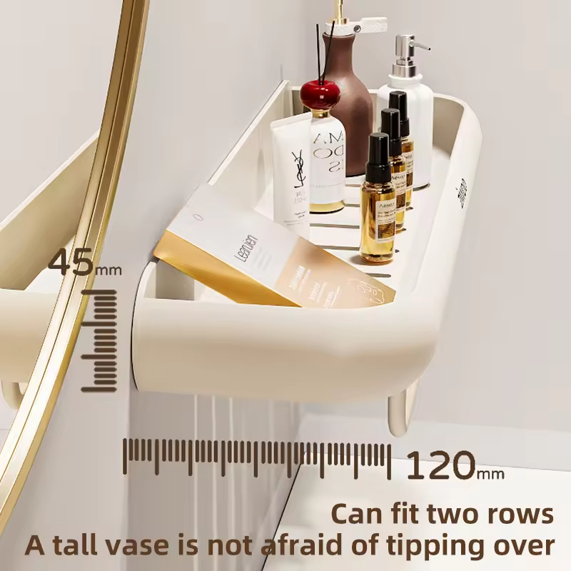 Drill-Free Wall-Mounted Bathroom Rack with Shelves for Toilet and Sink Storage Organization