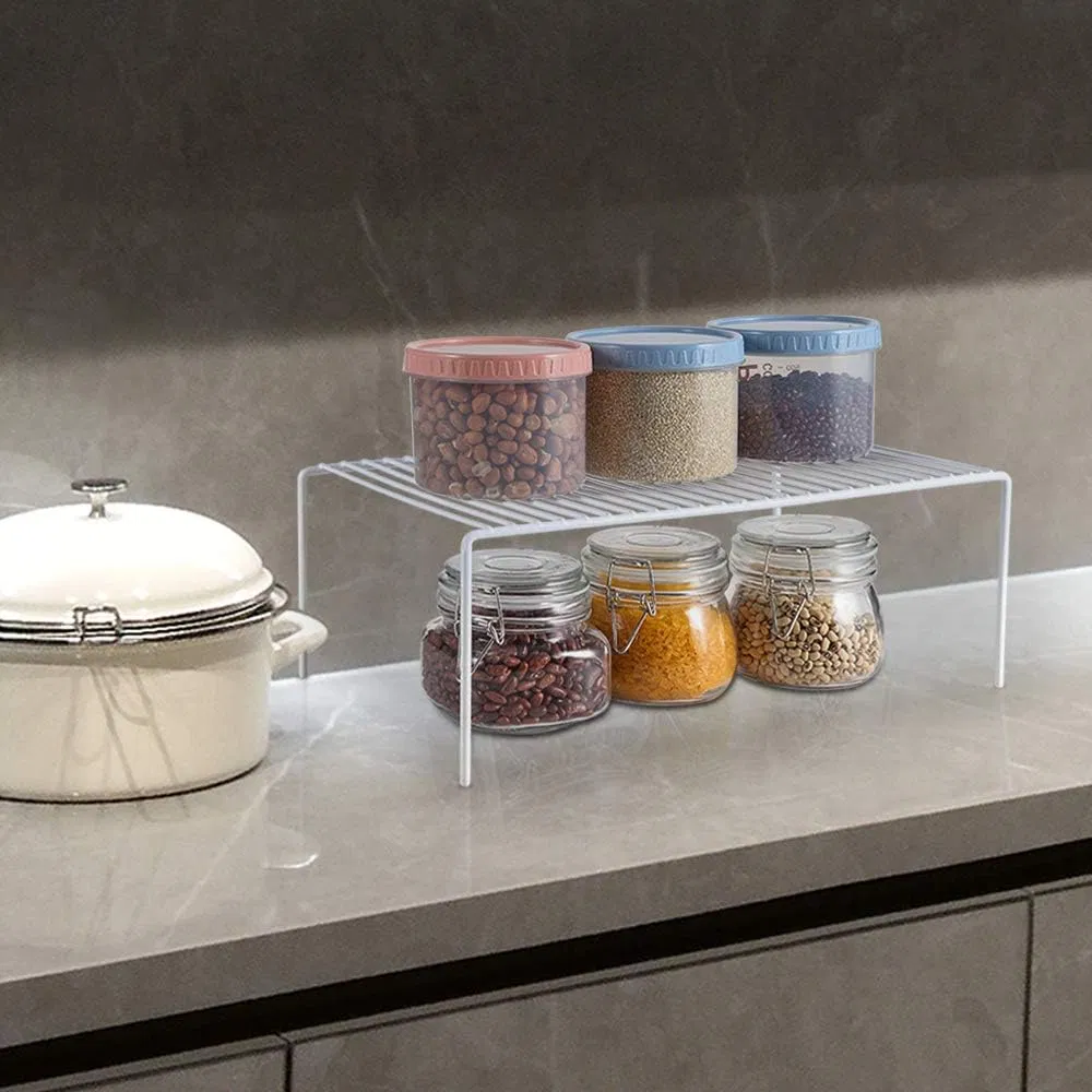 Kitchen Cabinet Shelf Organizer 2 Layers Wire Shelf Refrigerator Rack