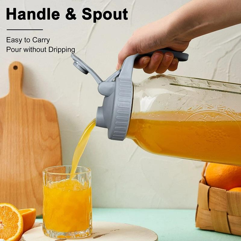 Good Seller Durable Sealed Reusable Glass Wide Mouth Flip Cap Lid and Pour Spout Airtight Food Storage