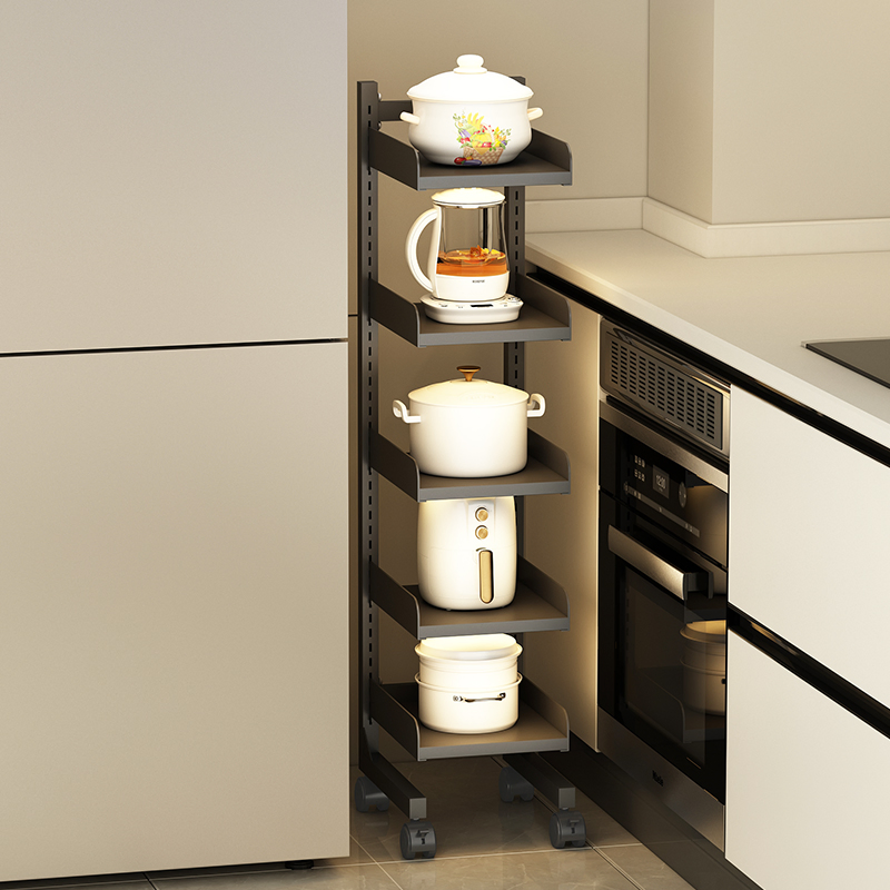 Factory Multi-Tier Multiple Colors Available Kitchen Cookware Shelf Tools Panssaucepans Storage Organization Floor-to-Floor Cart Racks