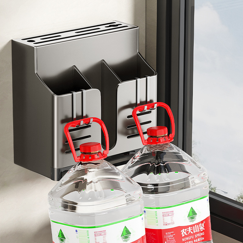 Multi-Functional Storage Box &amp; Knife Block Integrated Kitchen Wall-Mounted Storage Rack