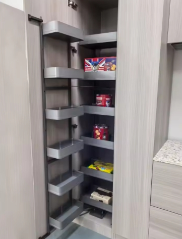 Kitchen Aluminum Pull out Tall Unit Multi- Layers Kitchen Storage Pantry