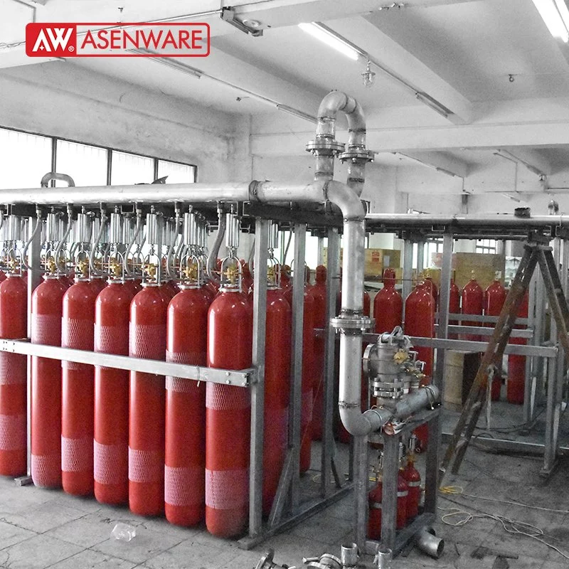 High Pressure CO2 Gas Fire Fighting System Carbon Dioxide Auto Extinguisher 70L Cylinder Gas Suppression System