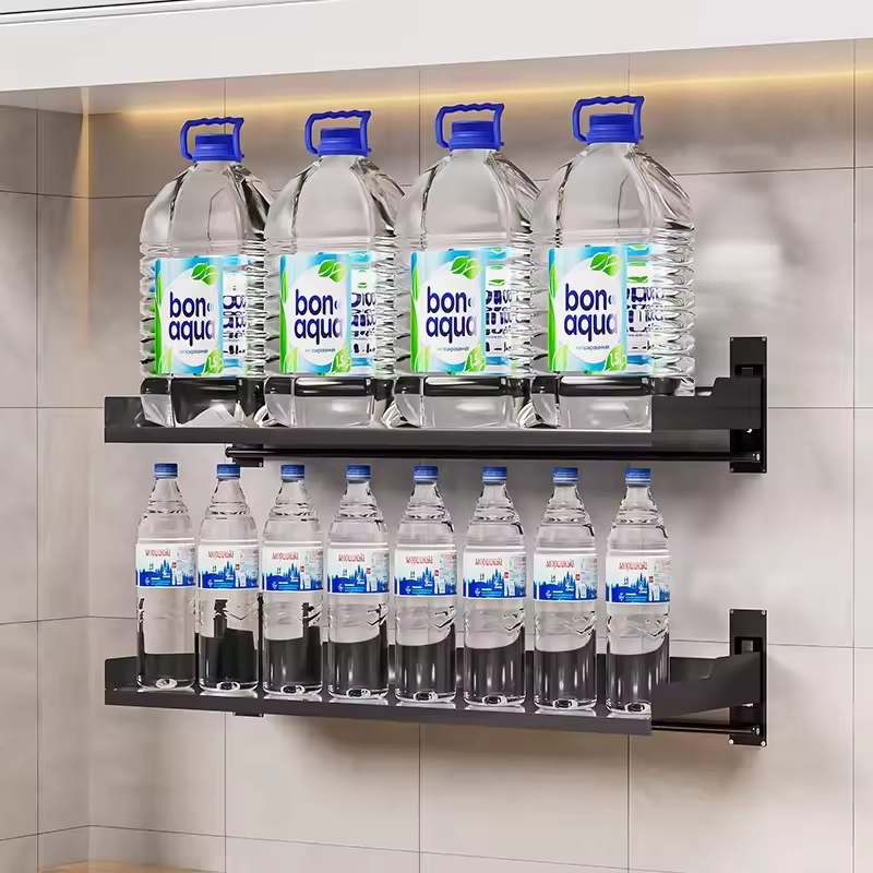 Drill-Free Wall-Mounted Spice Rack with Microwave Shelf for Modern Home Kitchen Storage