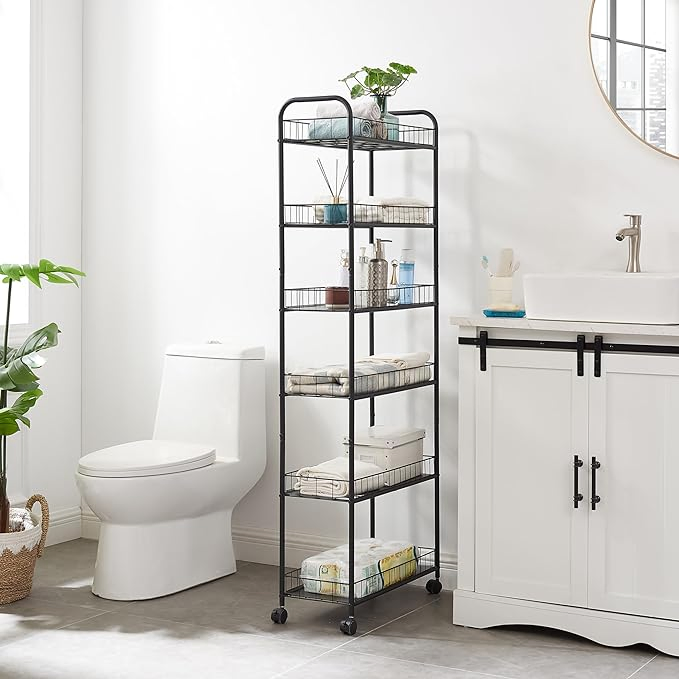 6-Tier Rolling Cart Gap Kitchen Slim Slide out Storage