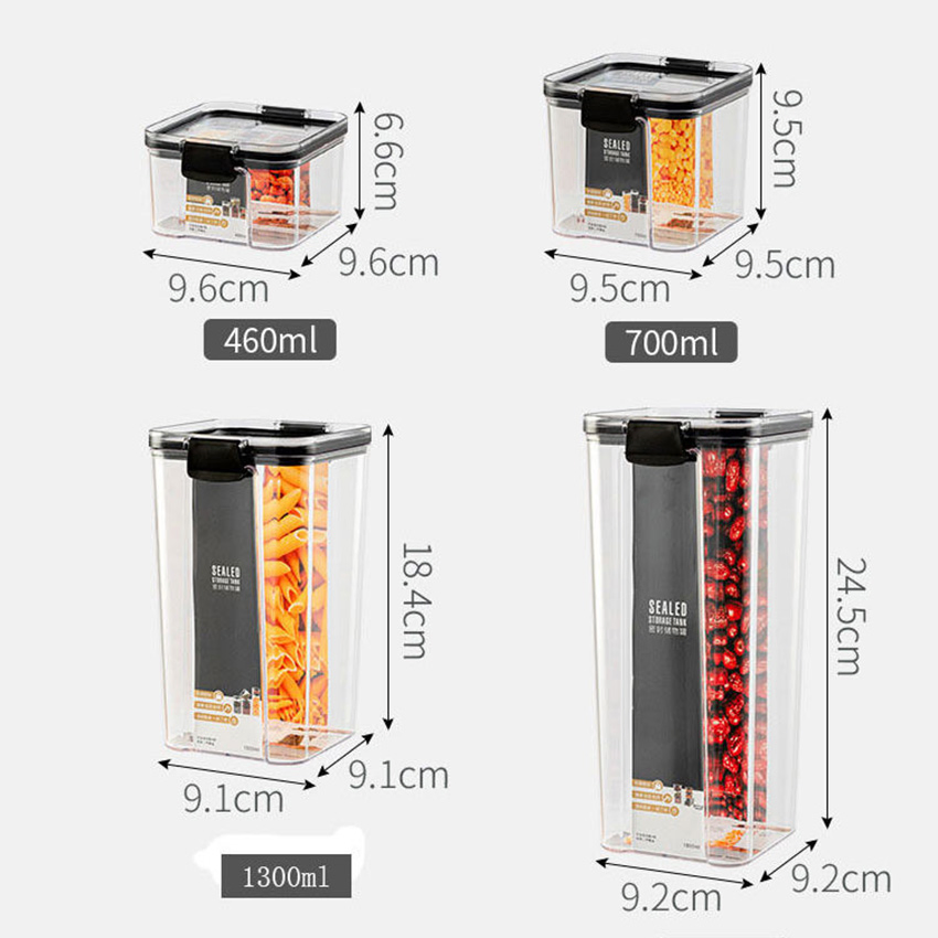 Pantry Organization Refrigerator Fresh Kitchen Food Storage Box with Lid Plastic Stackable Airtight Food Storage Container Set