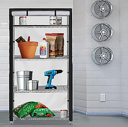 Waterproof Garage Storage with Shelving with Cover Metal Rack