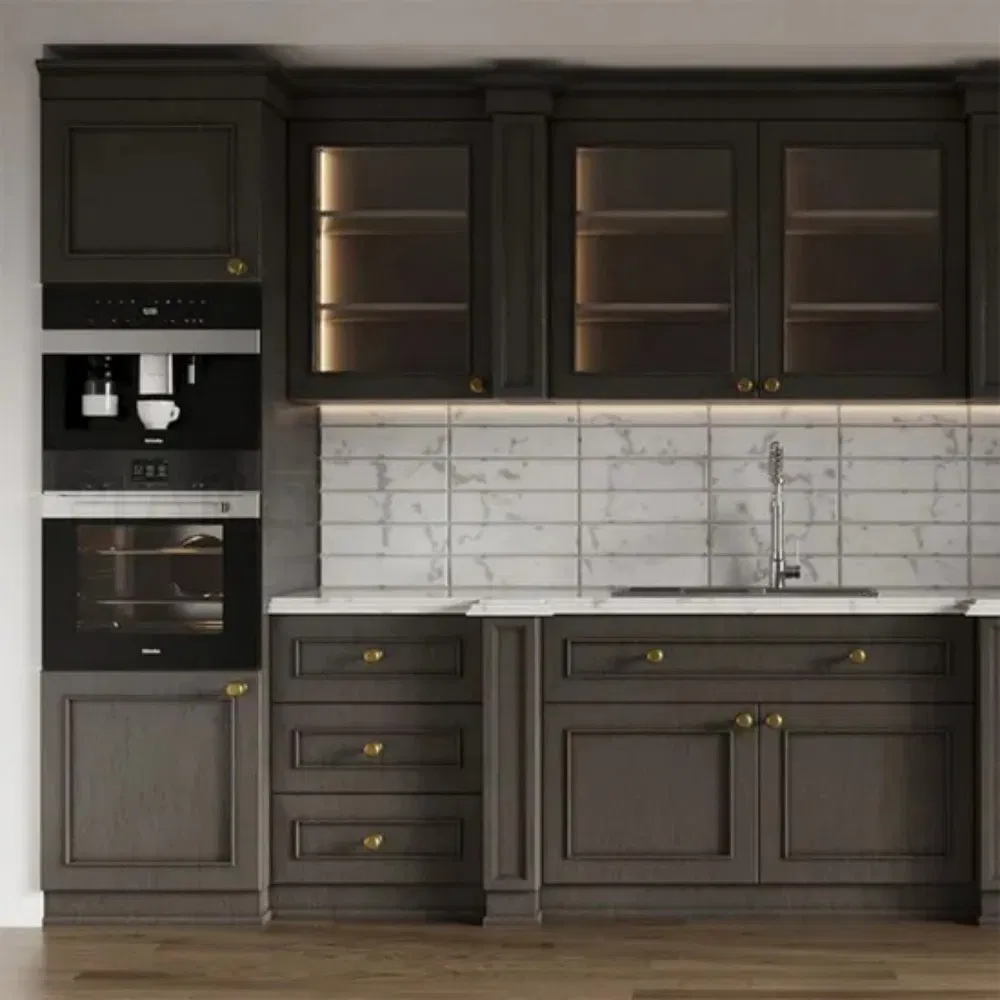 Smart Kitchen Cabinet Featuring Automatic Door Painting Machine System