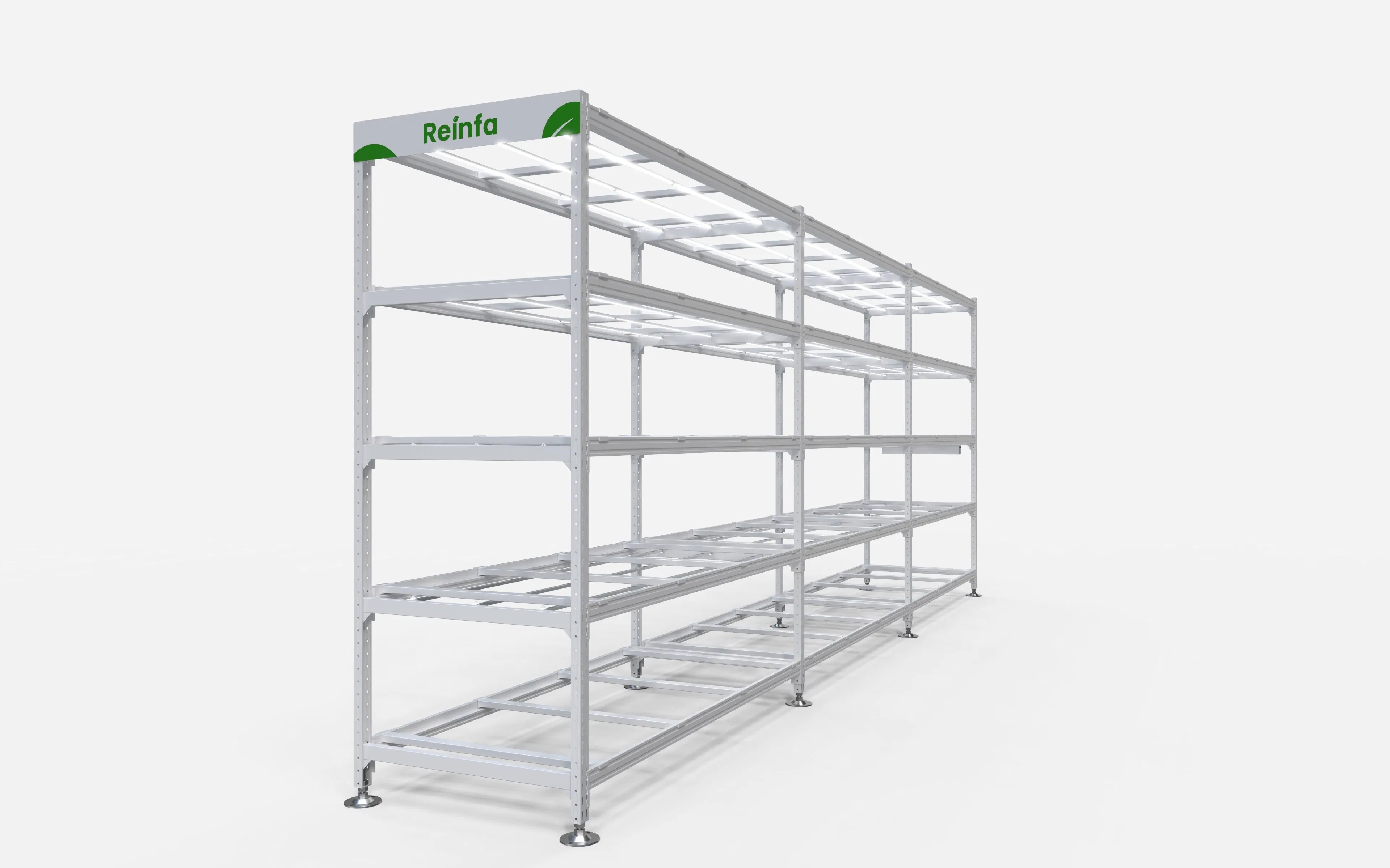 Movable Multi-Layer Plant Shelving System with Wheels for Greenhouse Gardening