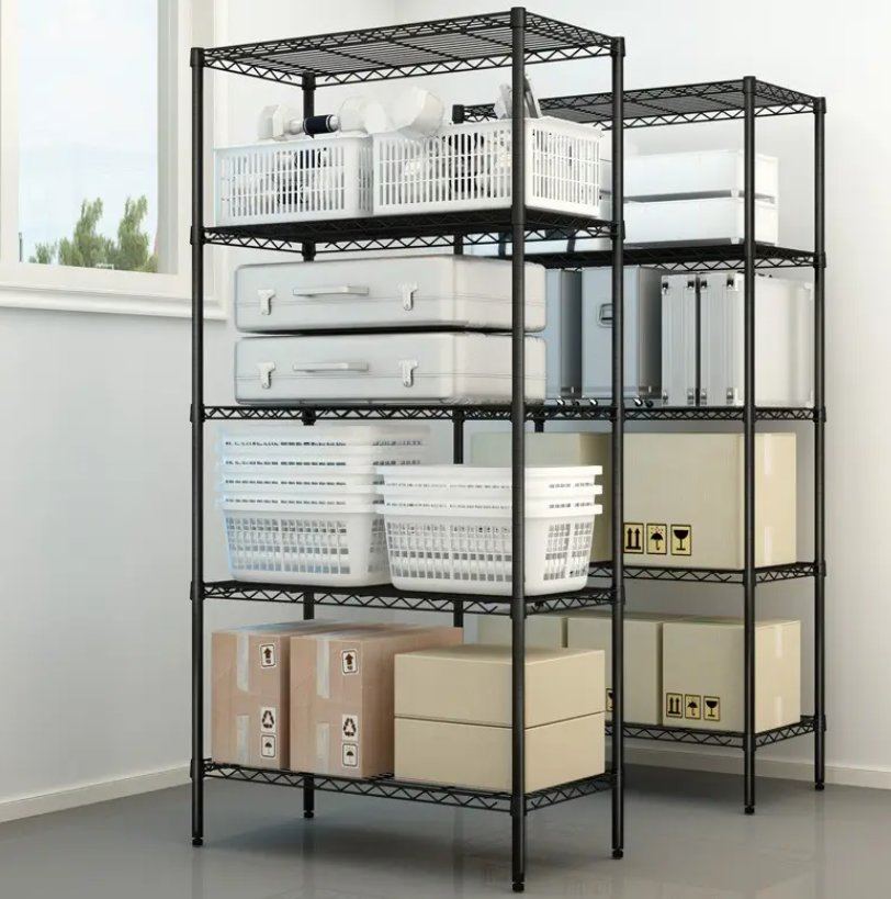 Kitchenware Heavy Duty 5 Tier Wire Shelving Unit Shelves Storage Rack Metal Trolley Storage