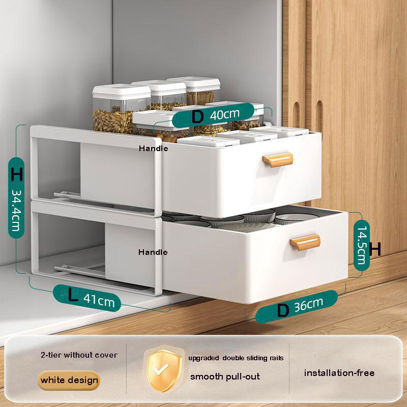 Versatile Cabinet Drawer Storage Solution with Slide-out Feature