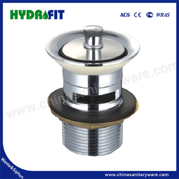 Factory Bathroom Kitchen Brass Zinc Stainless Steel Wash Basin Pop-up Click Clack Rotating Plug Chrome Brushed Overflow Lift Drain Waste (BW3001)