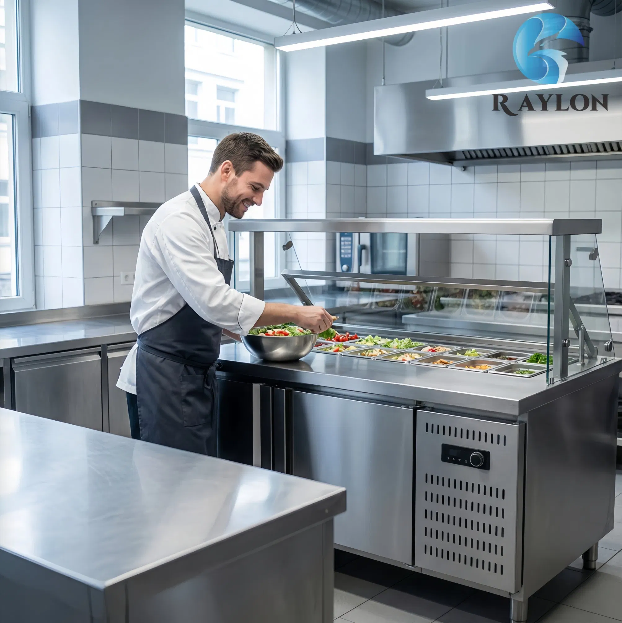 Salad Bar Refrigerator Food Service Equipment for Supermarket