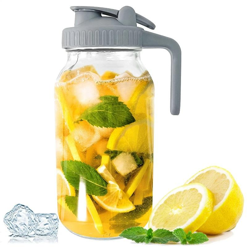 Good Seller Durable Sealed Reusable Glass Wide Mouth Flip Cap Lid and Pour Spout Airtight Food Storage